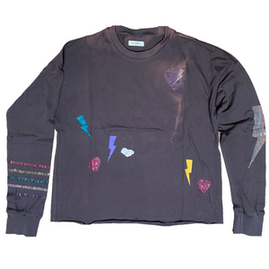 New Lauren Moshi Rainbow Lightning Heart L/S Tee